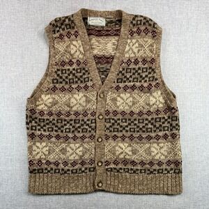 Vintage American Eagle Cardigan Sweater Vest Men XL Fair Isle Academia Hong Kong